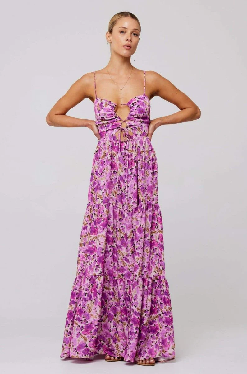Verónica® | Printed Maxi Strap Dress With Cut-Outs - Image 2