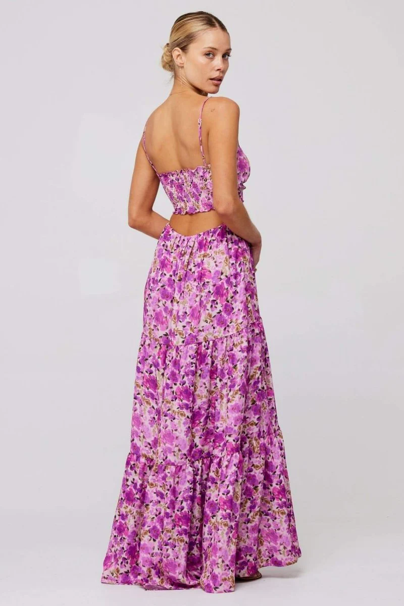 Verónica® | Printed Maxi Strap Dress With Cut-Outs - Image 4