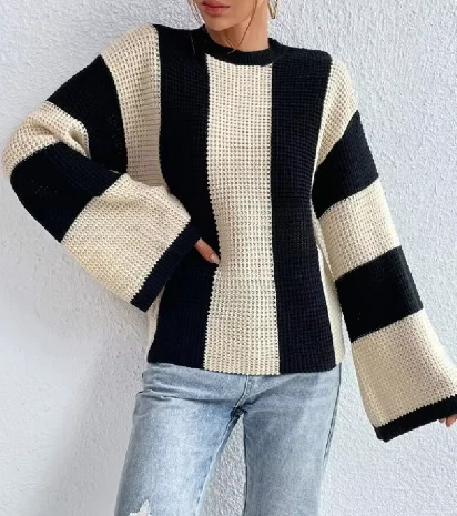 Verónica | Striped long sleeve sweater for women - Image 3