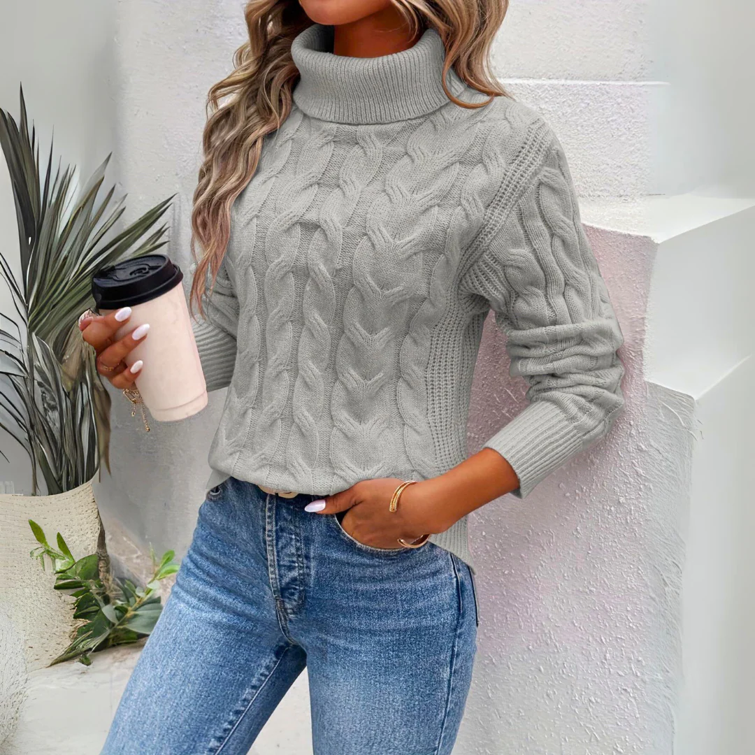 Verónica® | Warm knitted turtleneck sweater for women - Image 2