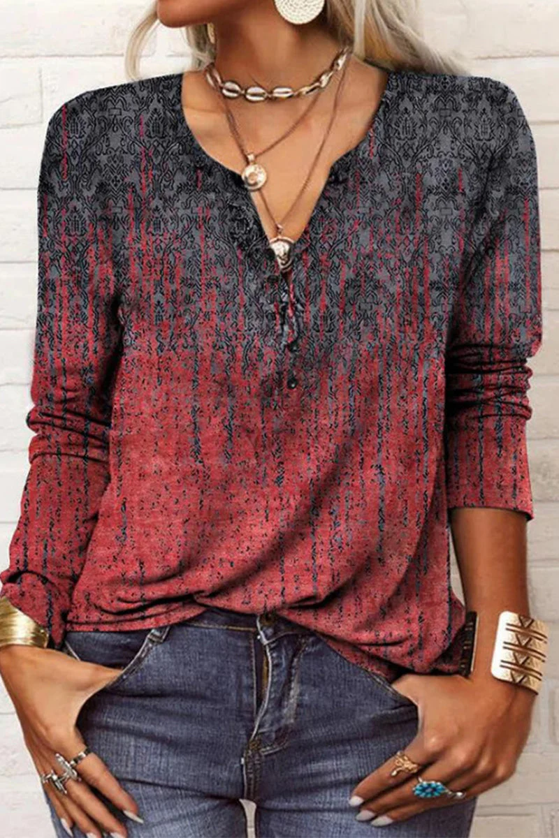 Victoria | Casual printed V-neck tops - Image 2