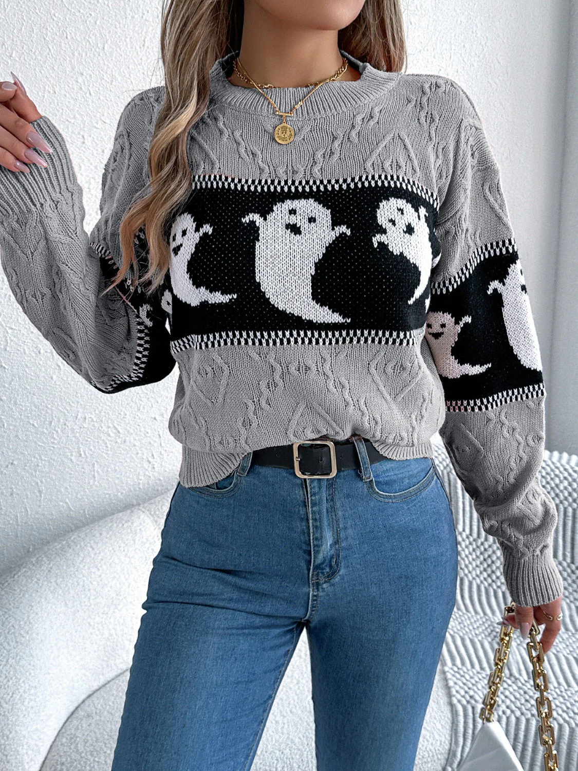 Victoria | Ghost crew neck long sleeve sweater - Image 9