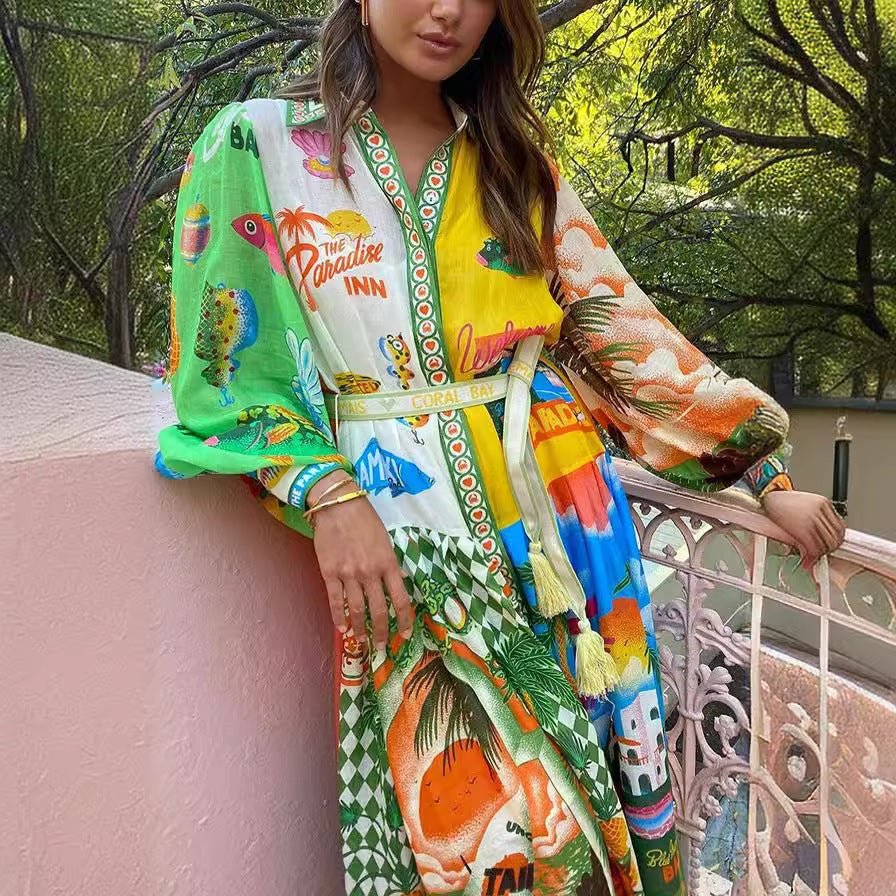 Victoria® | Printed long sleeve dress for women - Image 2