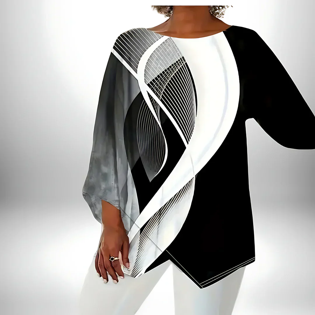 Victoria® | Women's geometric long-sleeved top - Image 2