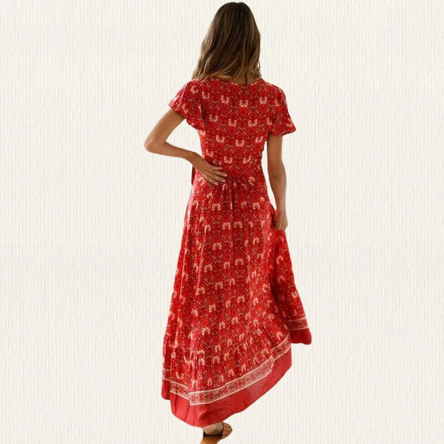 Vilma® | Red High-Cut Maxi Dress - Image 2