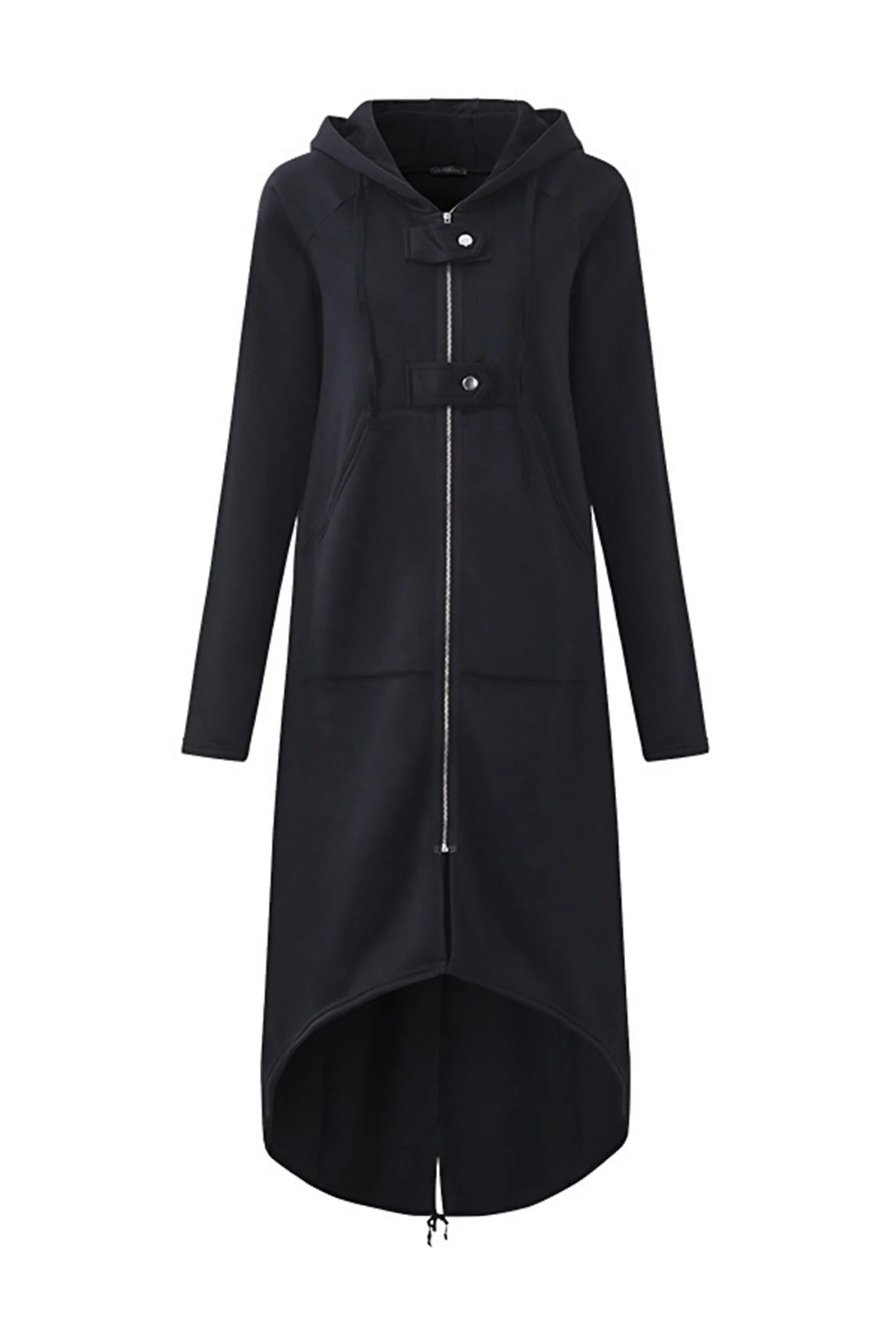 Violeta | Long hoodie with zip fastening and drawstring hem - Image 5