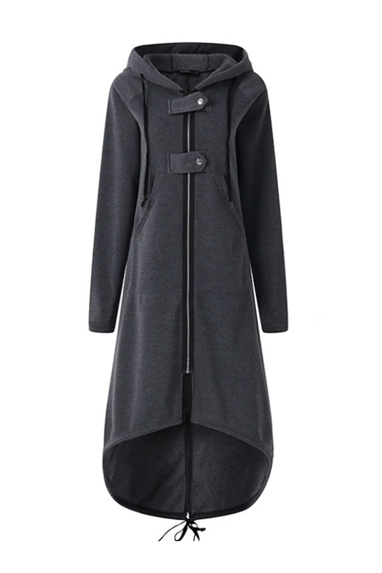 Violeta | Long hoodie with zip fastening and drawstring hem - Image 7