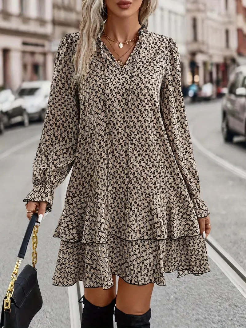 Violeta® | Women's long-sleeved V-neck dress