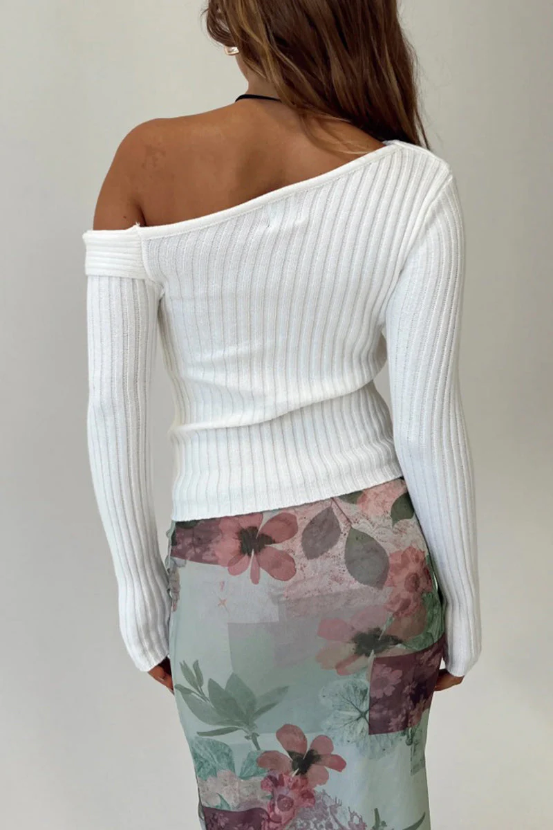 Viviana | Casual solid patchwork tops with slanted collar - Image 3