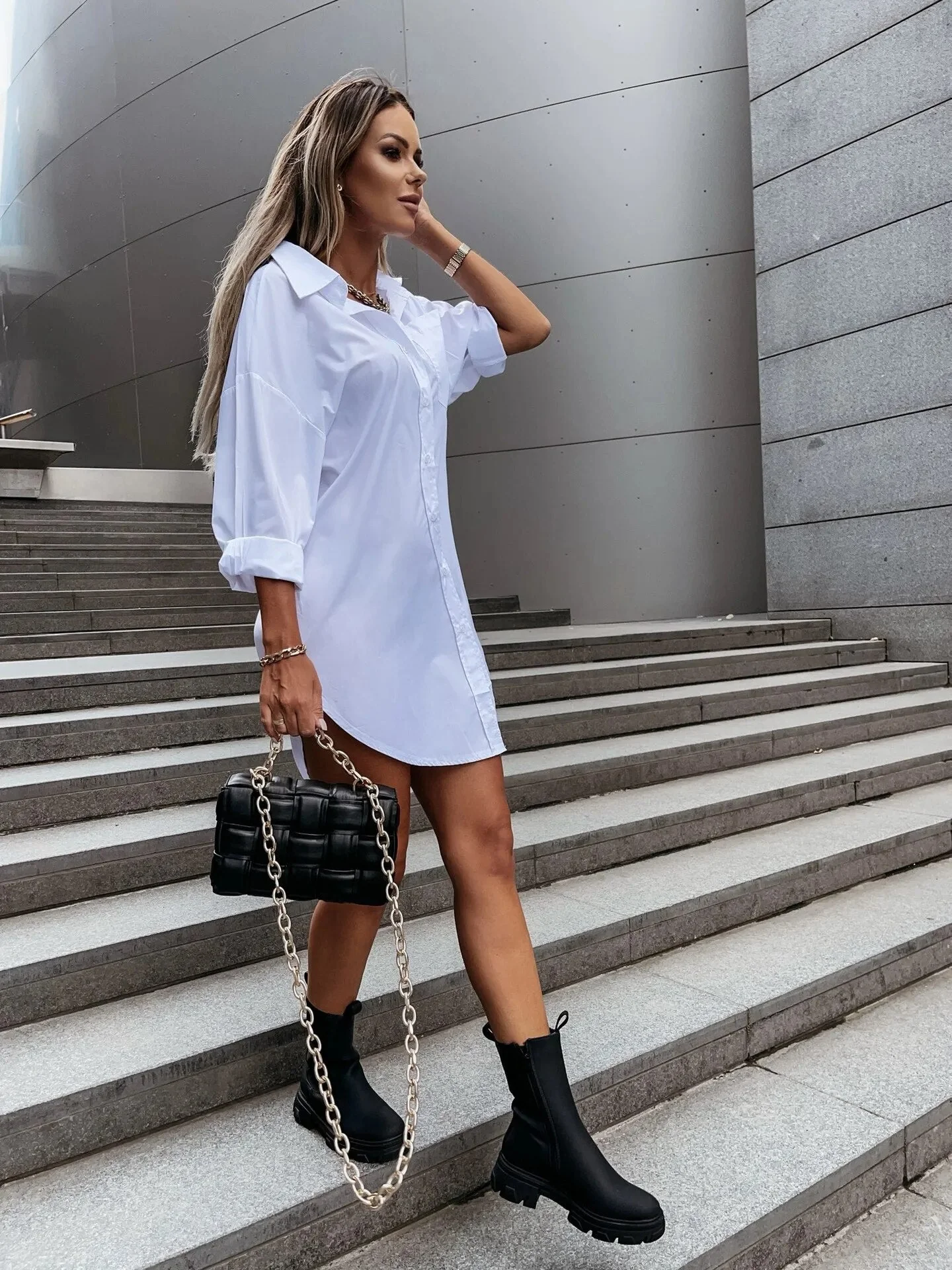 Viviana® | Loose Long-Sleeved Polo Shirt - Image 4