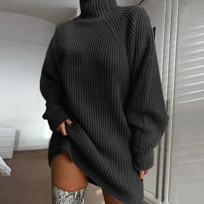 Viviana® | Trendy Turtleneck Dress - Image 2