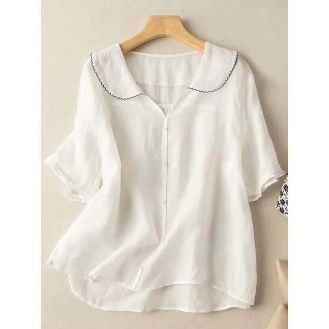 Viviana® | Women'S V Neck Button Down Shirt - Image 4