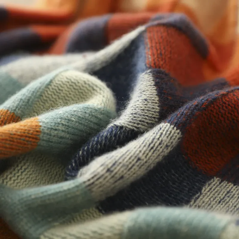 Wanda | Colorful turtleneck sweater with patchwork knit pattern - Image 3