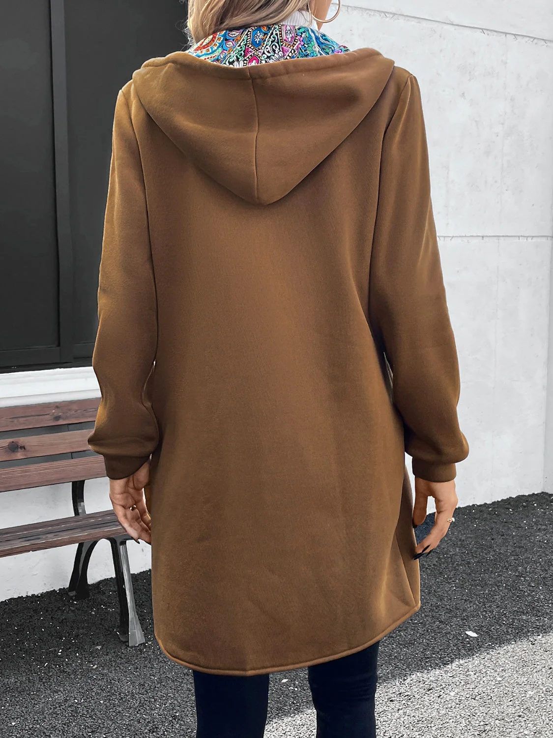 Wanda | Long sleeve outerwear with hood and drawstring and zip fastening - Image 2