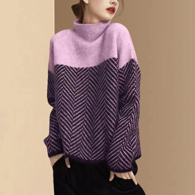 Wendy | Contrasting mesh blouse with stand-up collar - Image 12