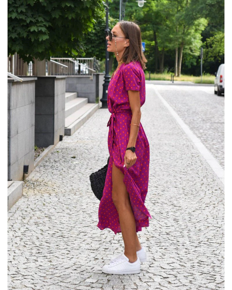Wendy® | Elegant A-Line Dress With V-Neck And Floral Pattern - Image 11
