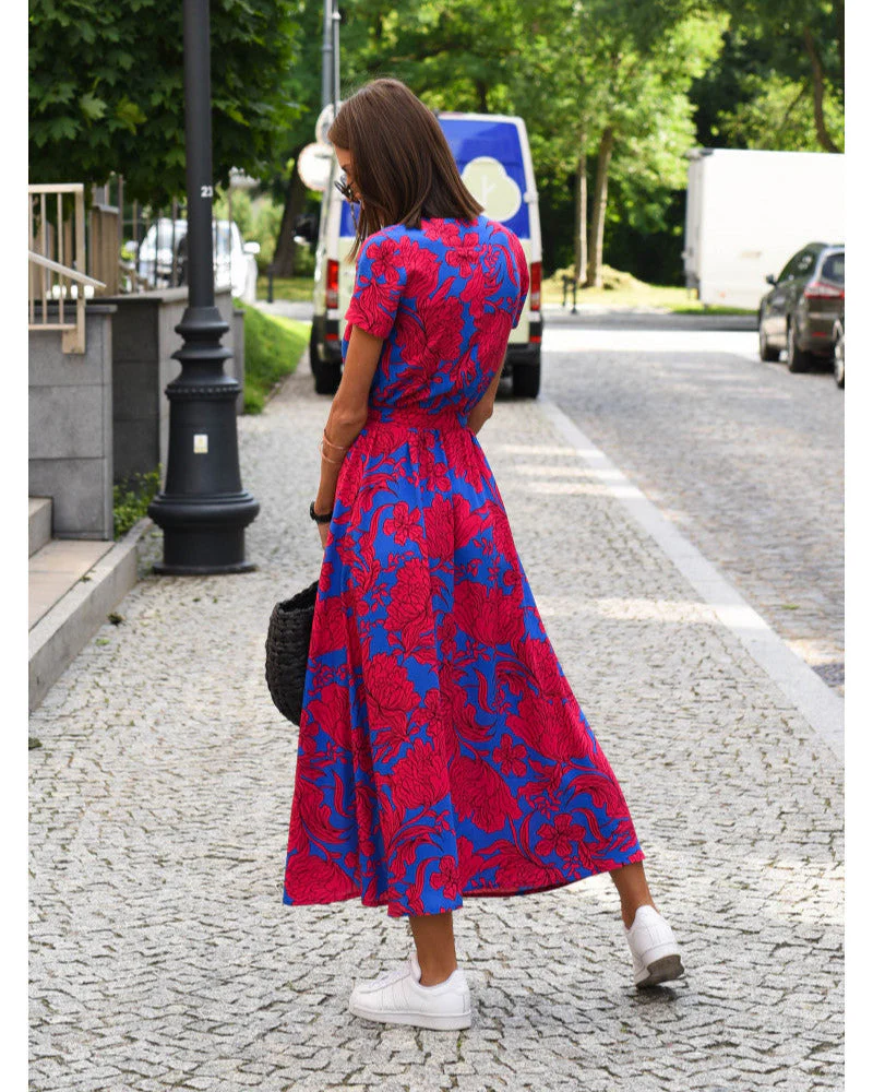 Wendy® | Elegant A-Line Dress With V-Neck And Floral Pattern - Image 18