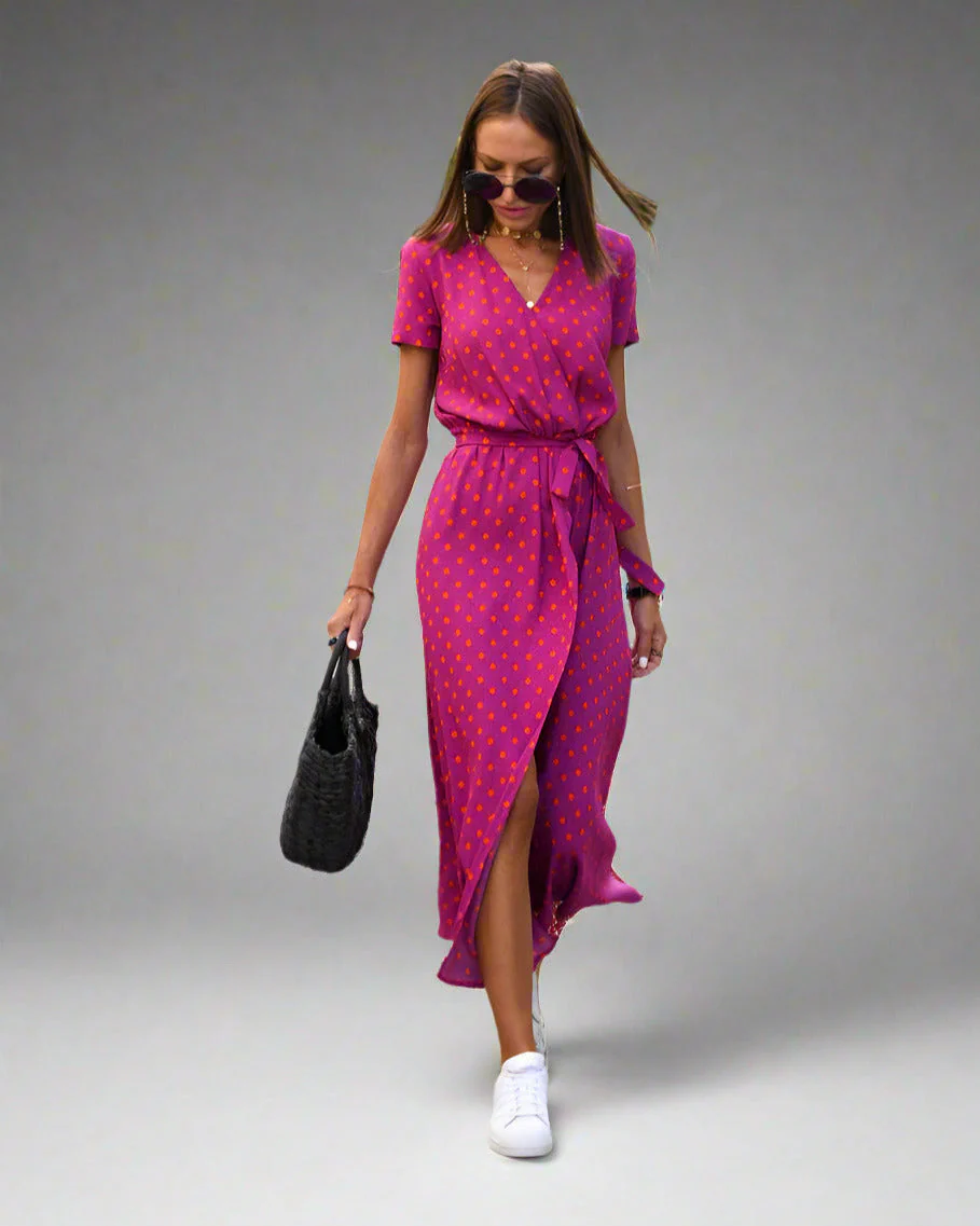 Wendy® | Elegant A-Line Dress With V-Neck And Floral Pattern - Image 9