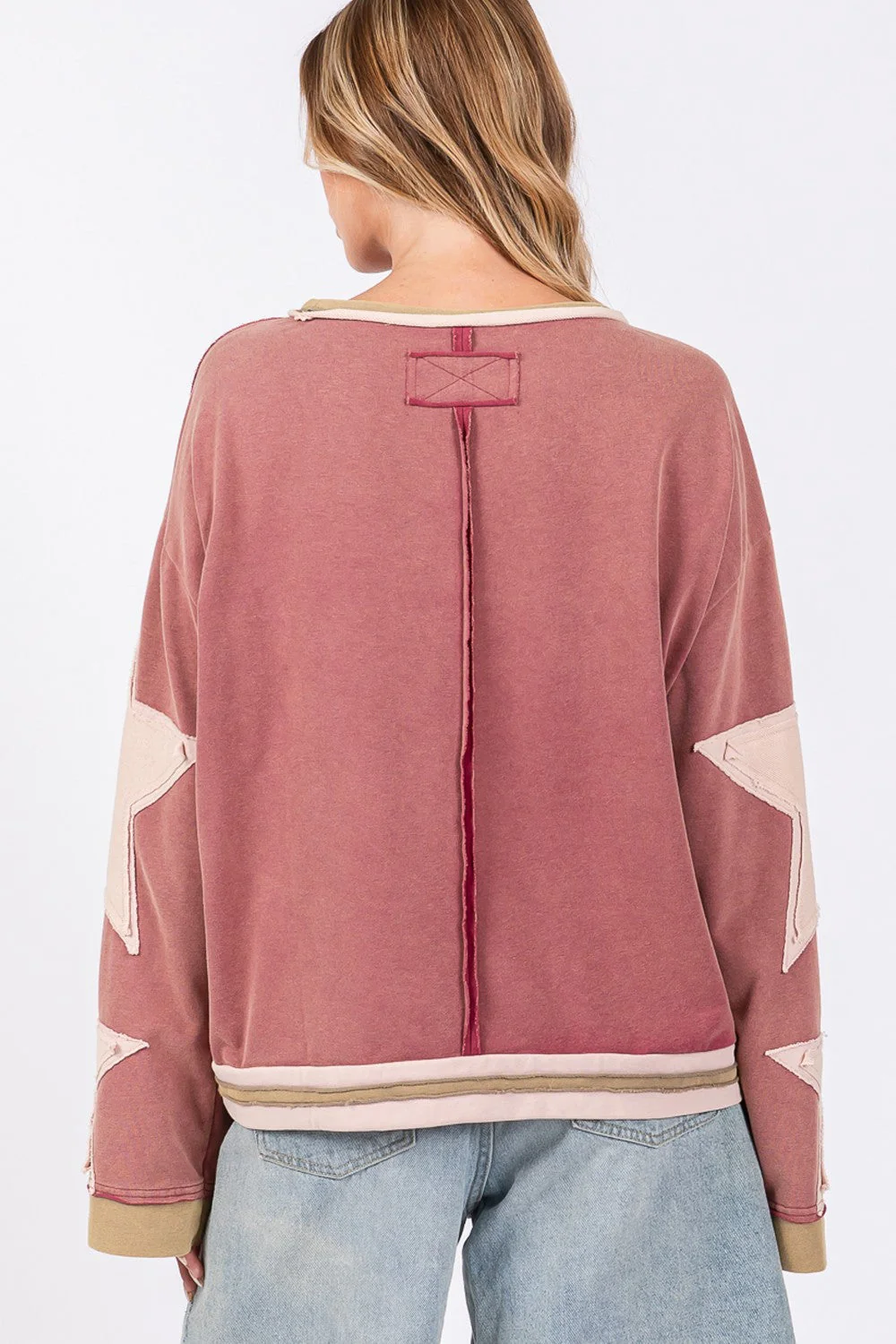 Wendy | SAGE + FIG French terry sweatshirt with star appliqué patch - Image 2