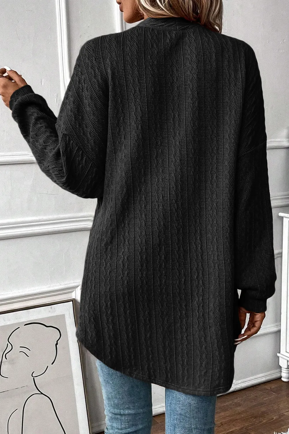 Wendy | Structured open front long sleeve cover with pockets - Image 10
