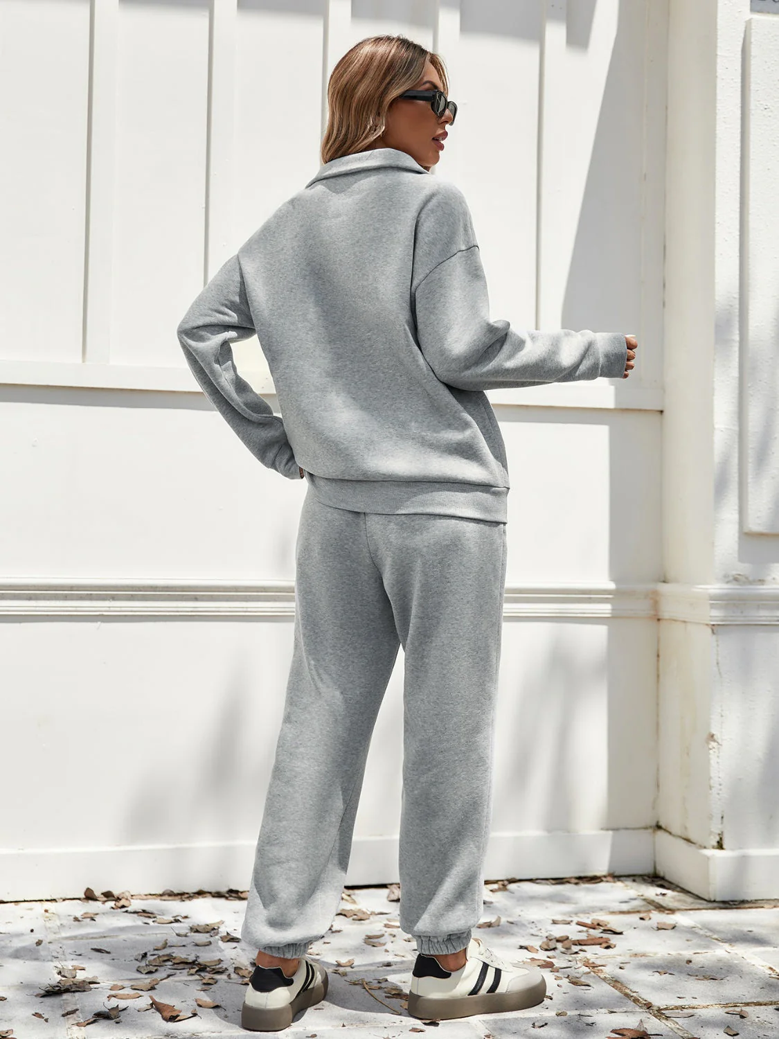 Wilhelmina | Long sleeve top and half zip pants set - Image 2