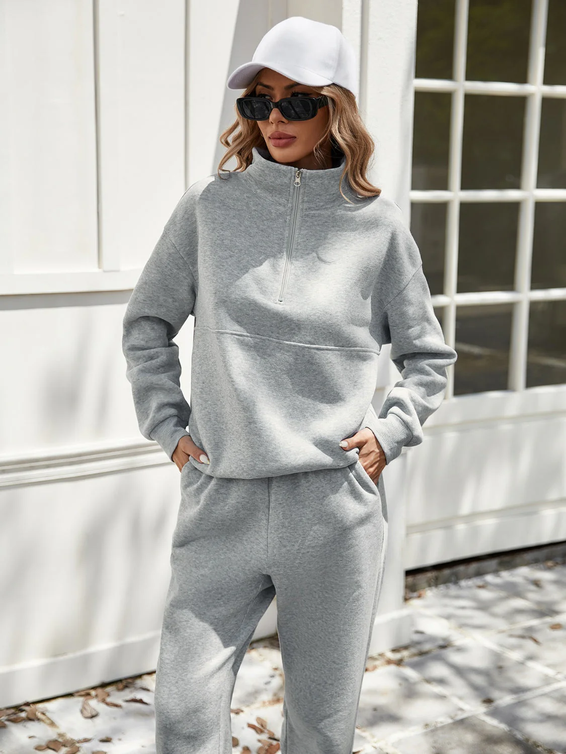Wilhelmina | Long sleeve top and half zip pants set - Image 6
