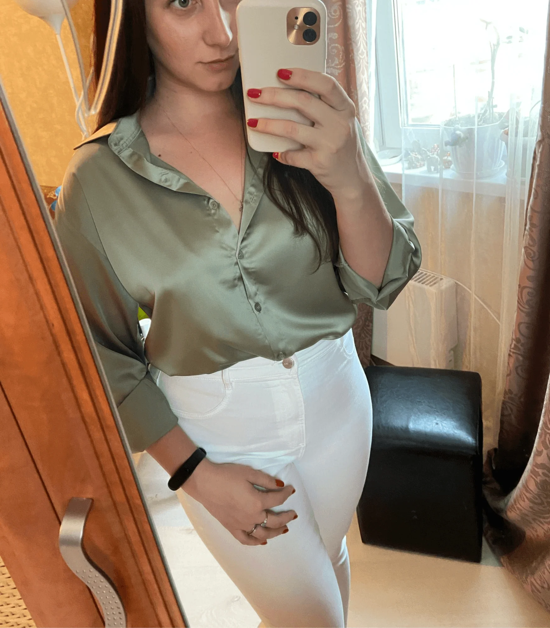 Wilma® | Buttoned Satin Silk Blouse - Image 8