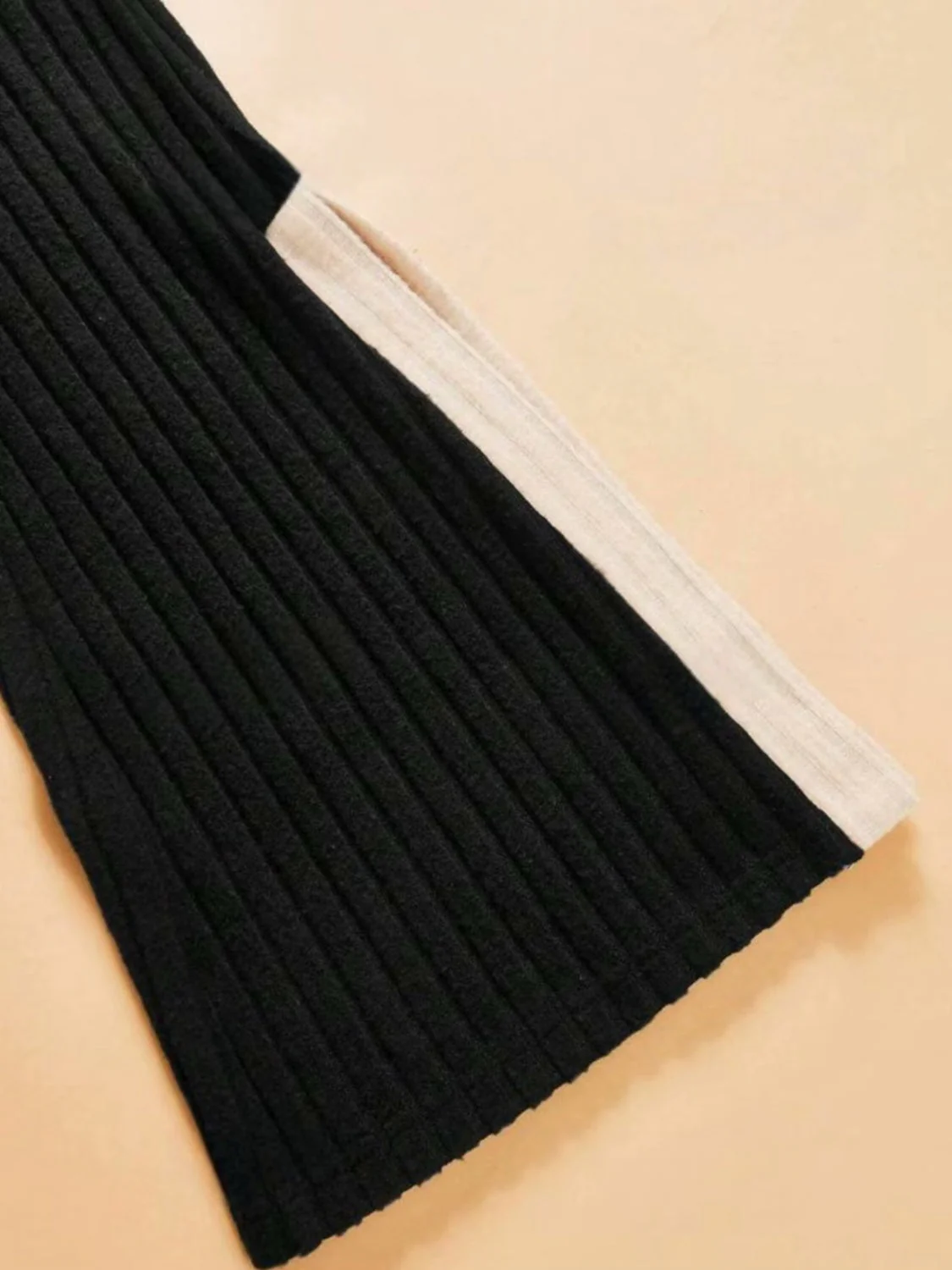Wilma | Contrast crew neck long sleeve top and bootcut trousers set - Image 13