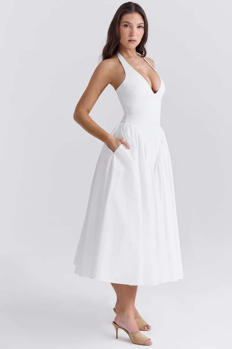 Wilma® | Halter Neck Midi Dress With Open Back - Image 5
