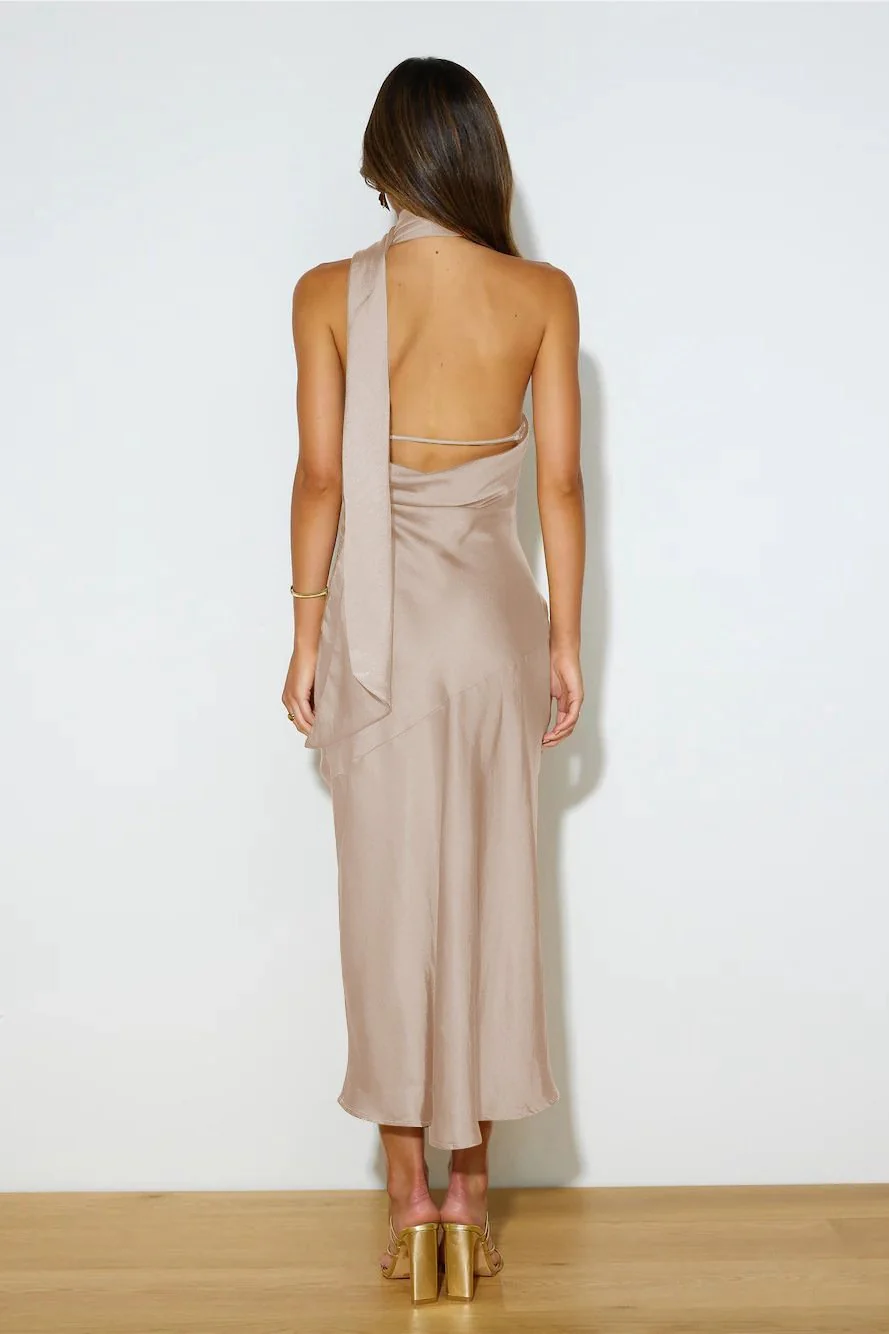 Xandra® | Cowl Satin Halterneck Midi Dress - Image 8