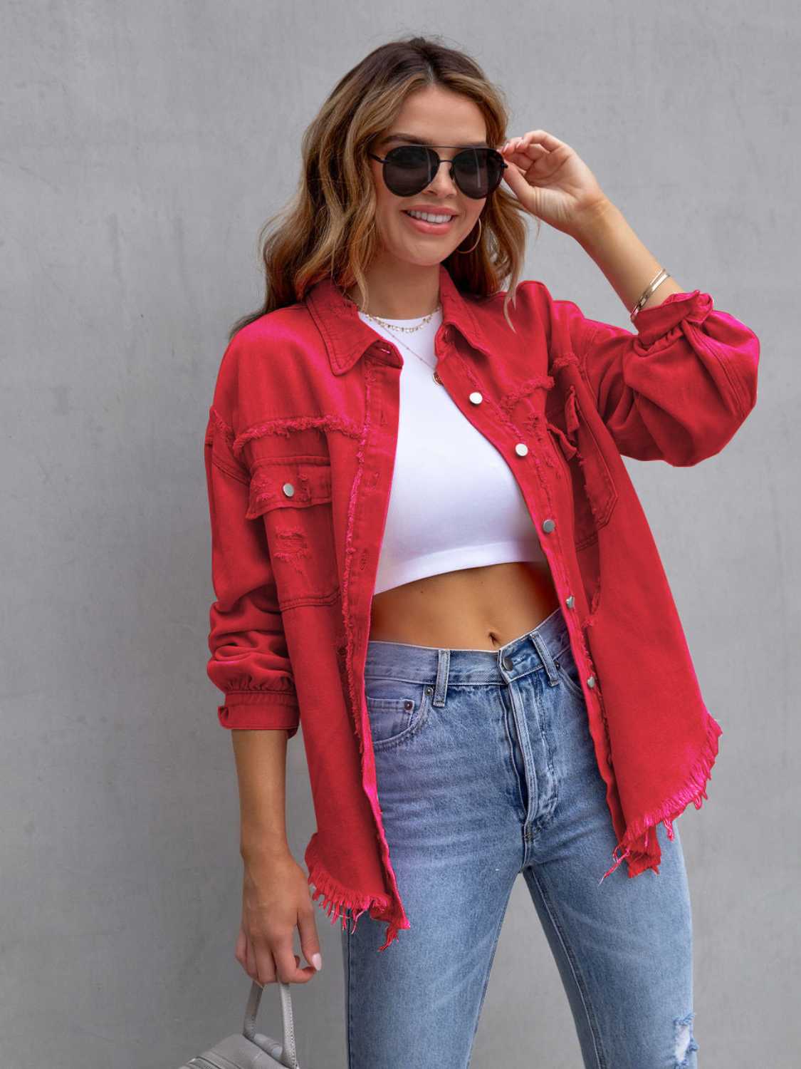 Xandra® | Distressed Denim Overshirt - Image 2