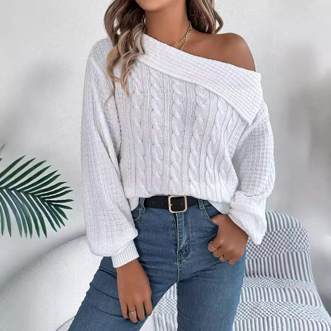 Xara | Cozy knitted sweater with an off-the-shoulder design - Image 2