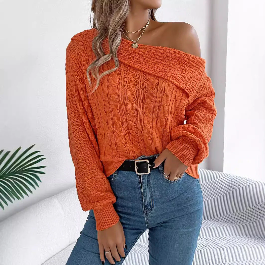 Xara | Cozy knitted sweater with an off-the-shoulder design - Image 3