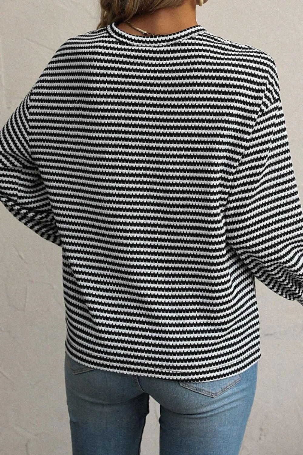 Xara | Striped, long-sleeved top with a crew neck - Image 4