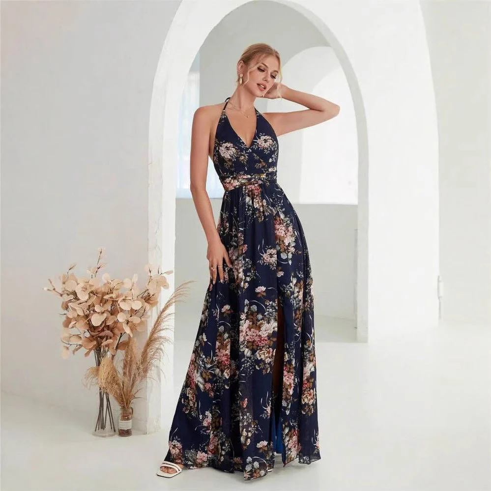 Xara® | Women'S Floral Design High Slit Maxi Dress - Image 2