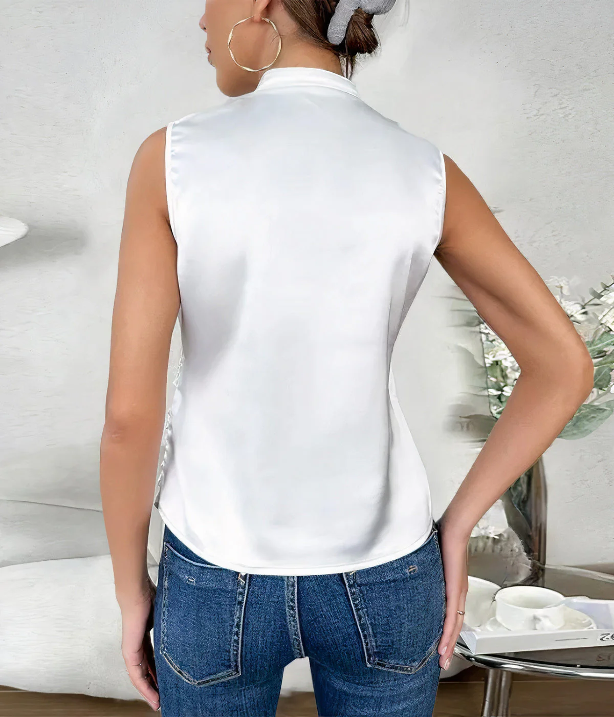 Xenia® | Elegant Sleeveless Plain Top - Image 6