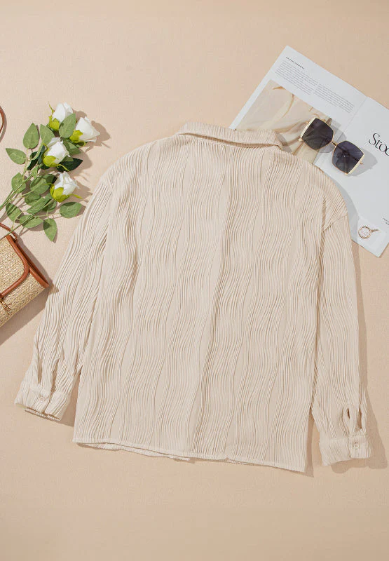 Xenia | Long sleeve button down shirt with a structured collar and collar - Image 11
