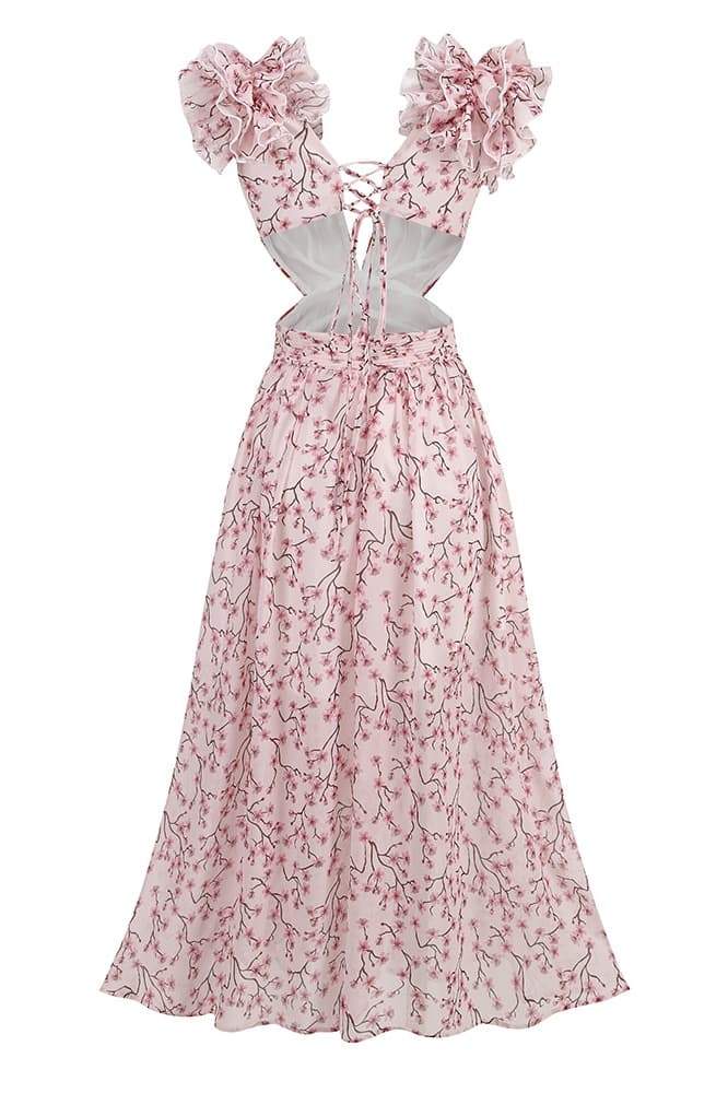 Xenia® | Maxi Dress With Floral Pattern And Cut-Outs - Image 4