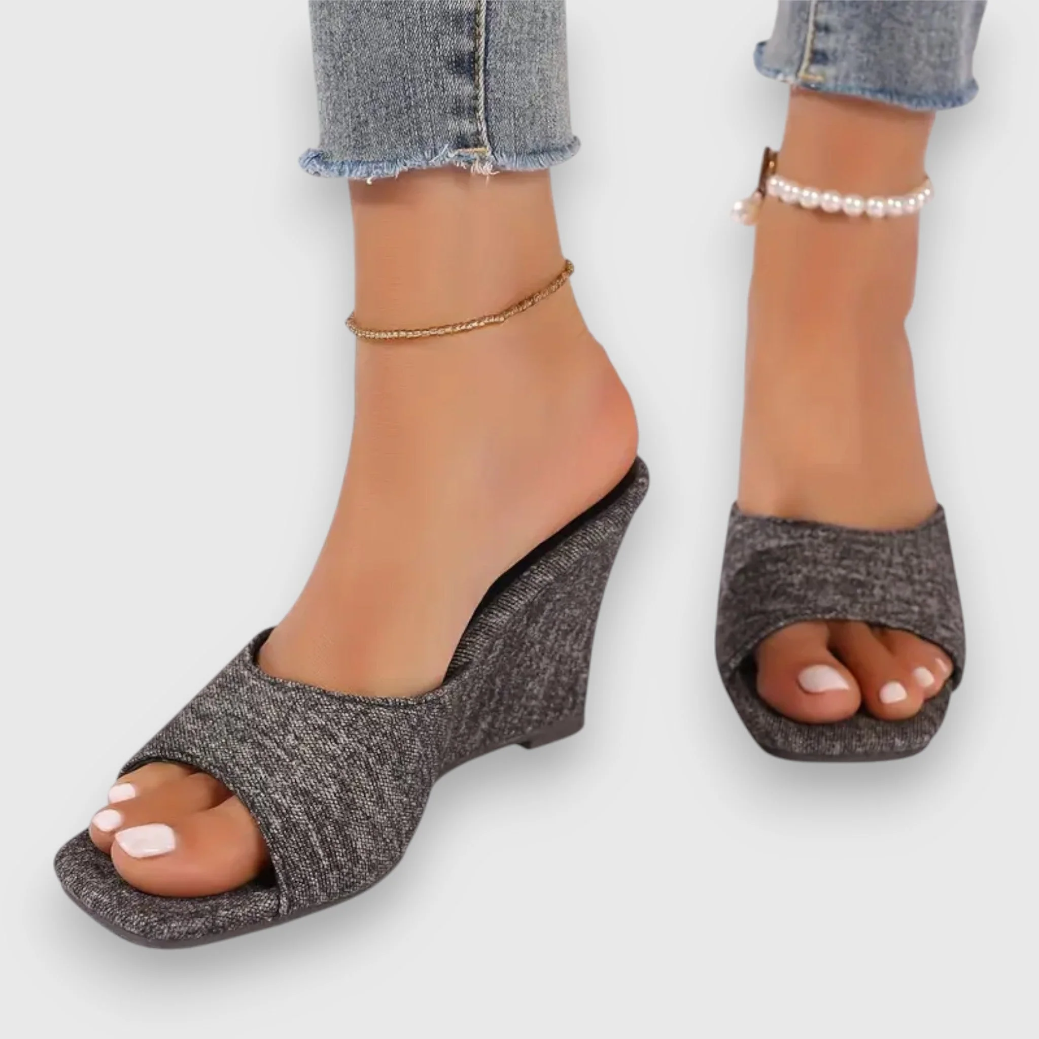 Ximena® | Jeans Keilabsatz Sandals - Image 3