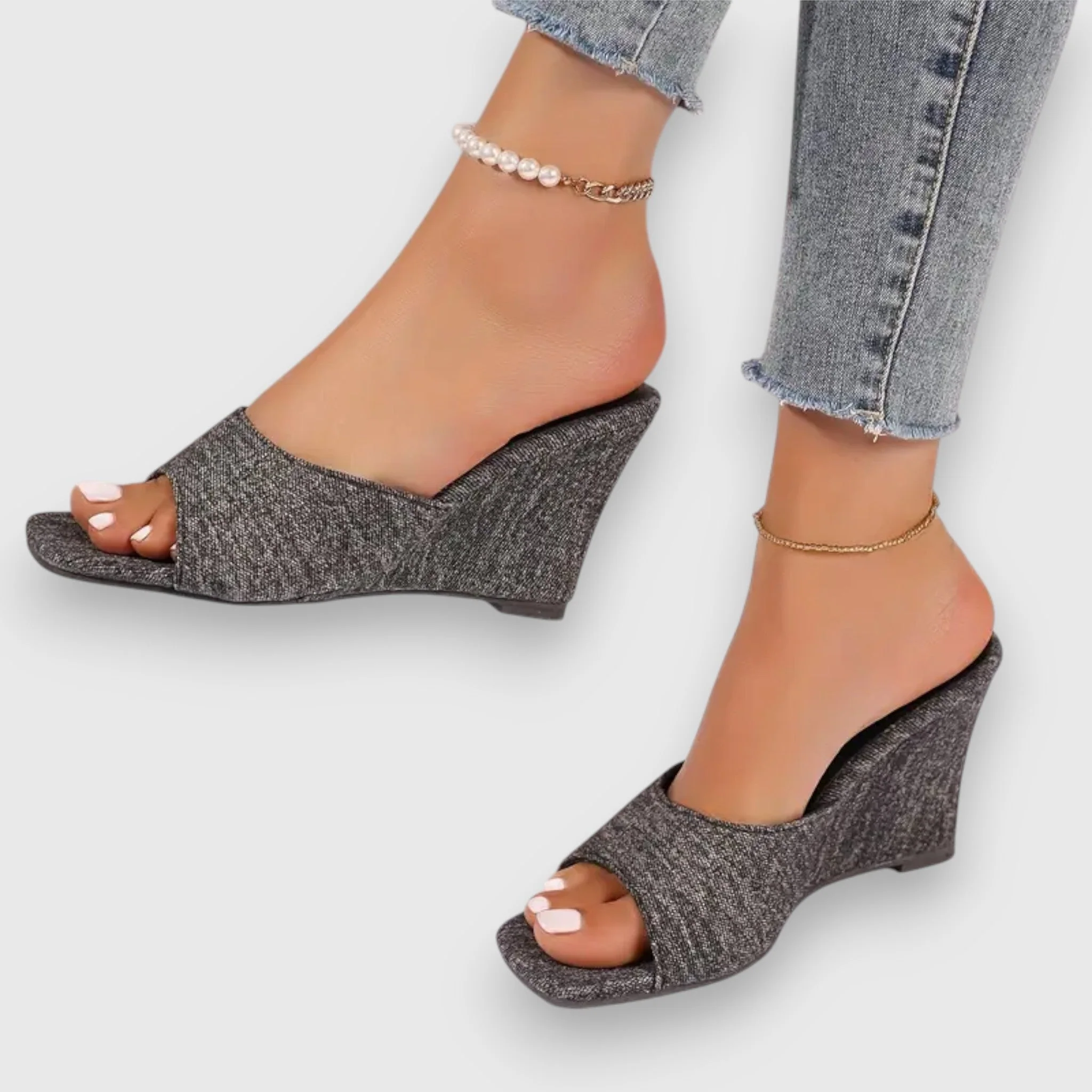 Ximena® | Jeans Keilabsatz Sandals - Image 4