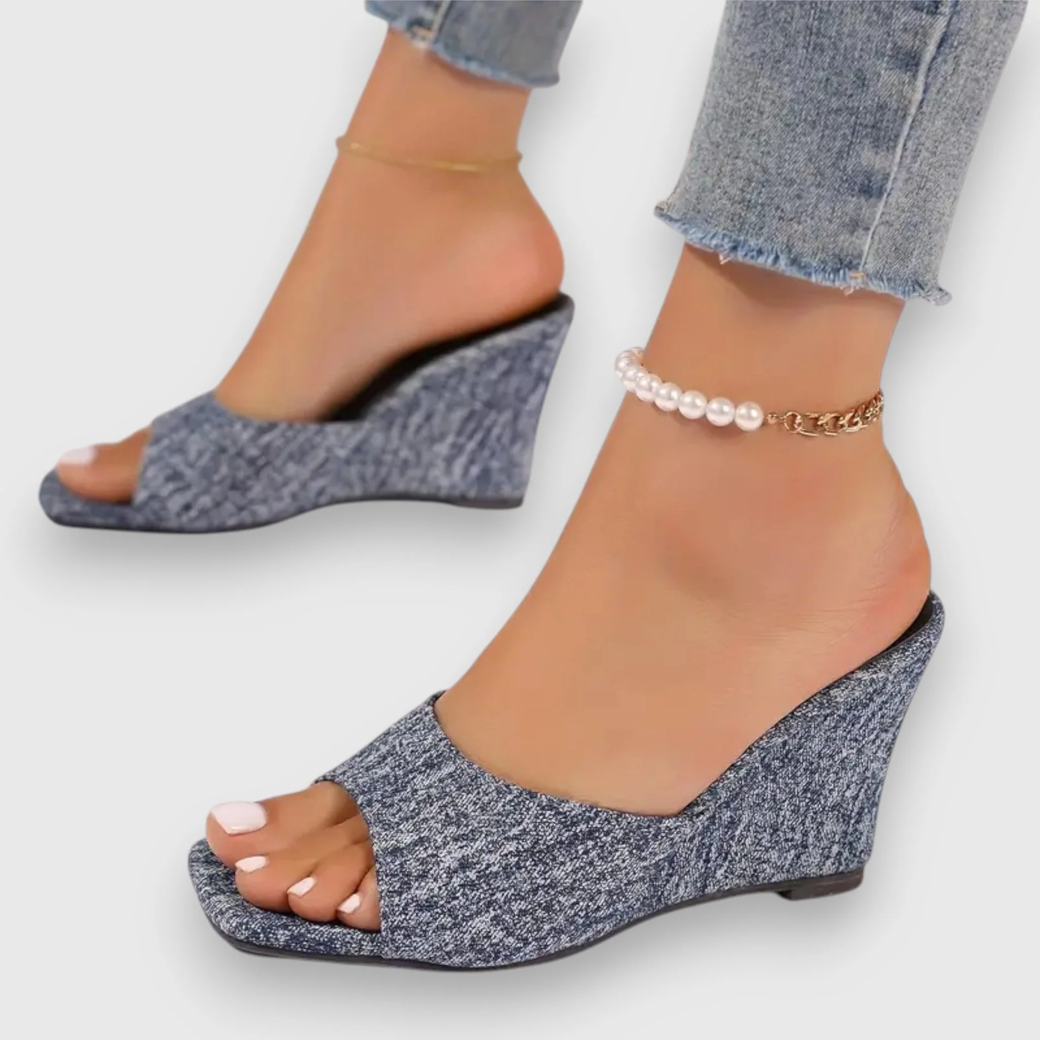 Ximena® | Jeans Keilabsatz Sandals - Image 5