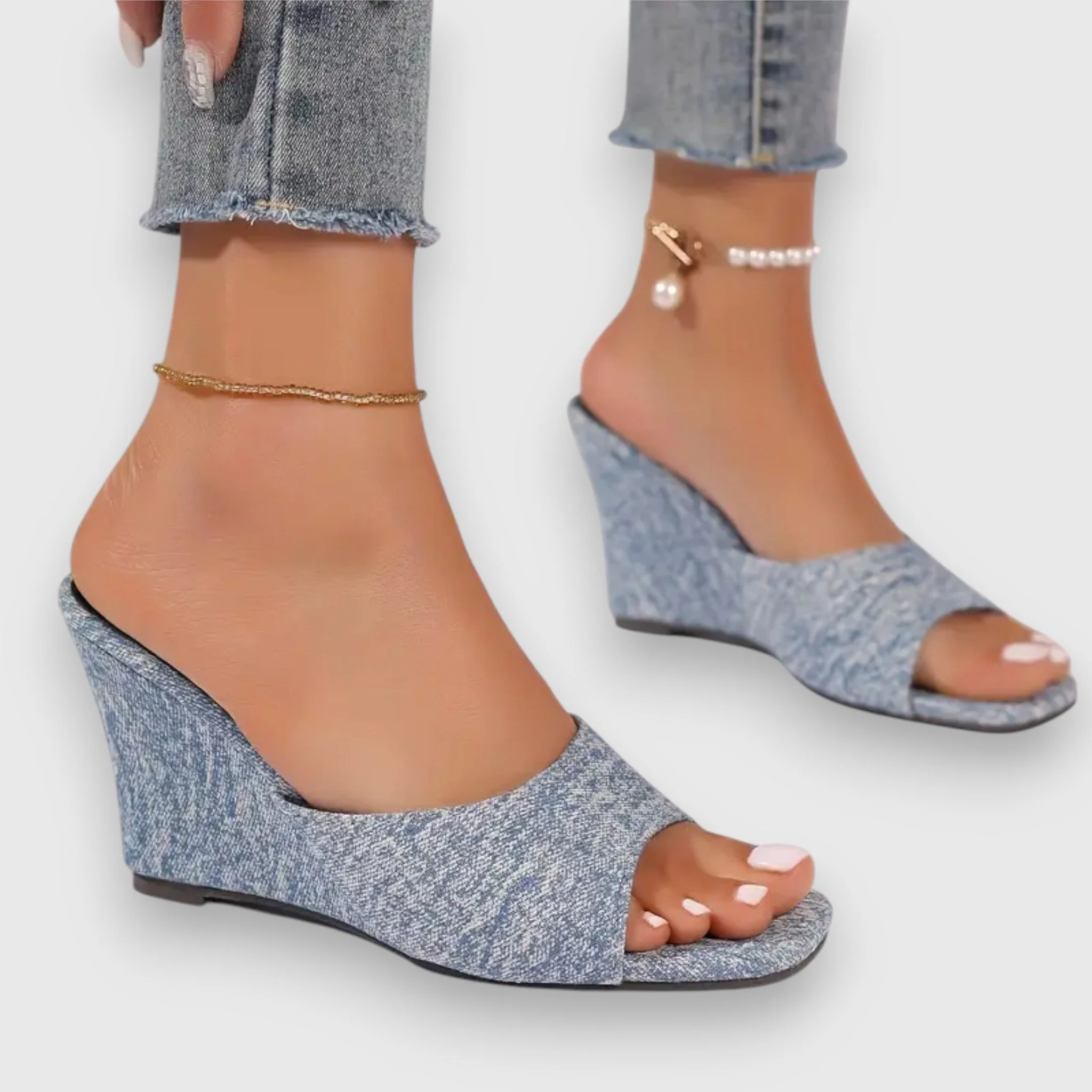 Ximena® | Jeans Keilabsatz Sandals - Image 7