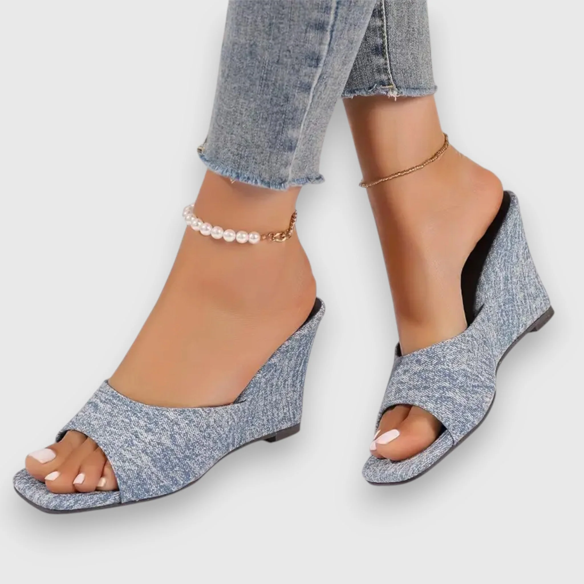 Ximena® | Jeans Keilabsatz Sandals - Image 8