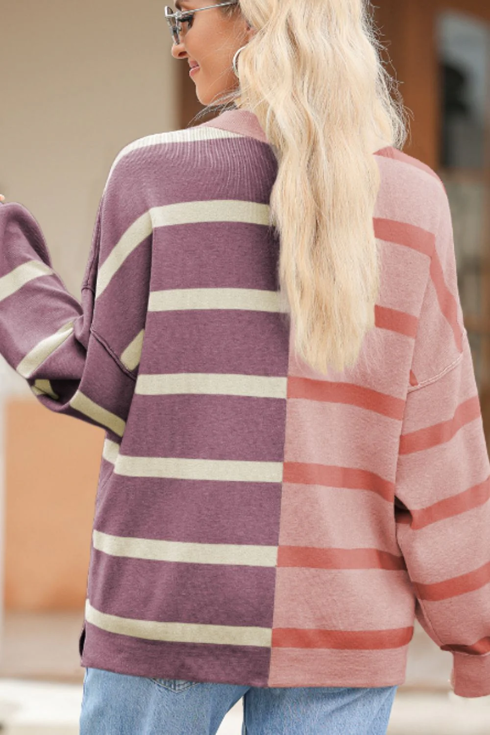Xiomara | Contrast striped long sleeve sweatshirt - Image 6