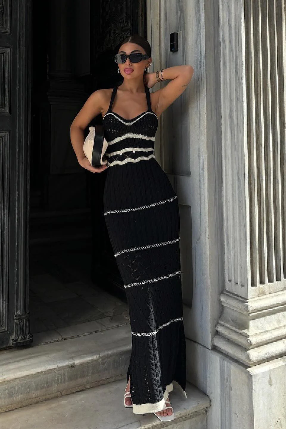 Yadira® | Knitted Maxi Dress With Slit And Cutouts - Image 17