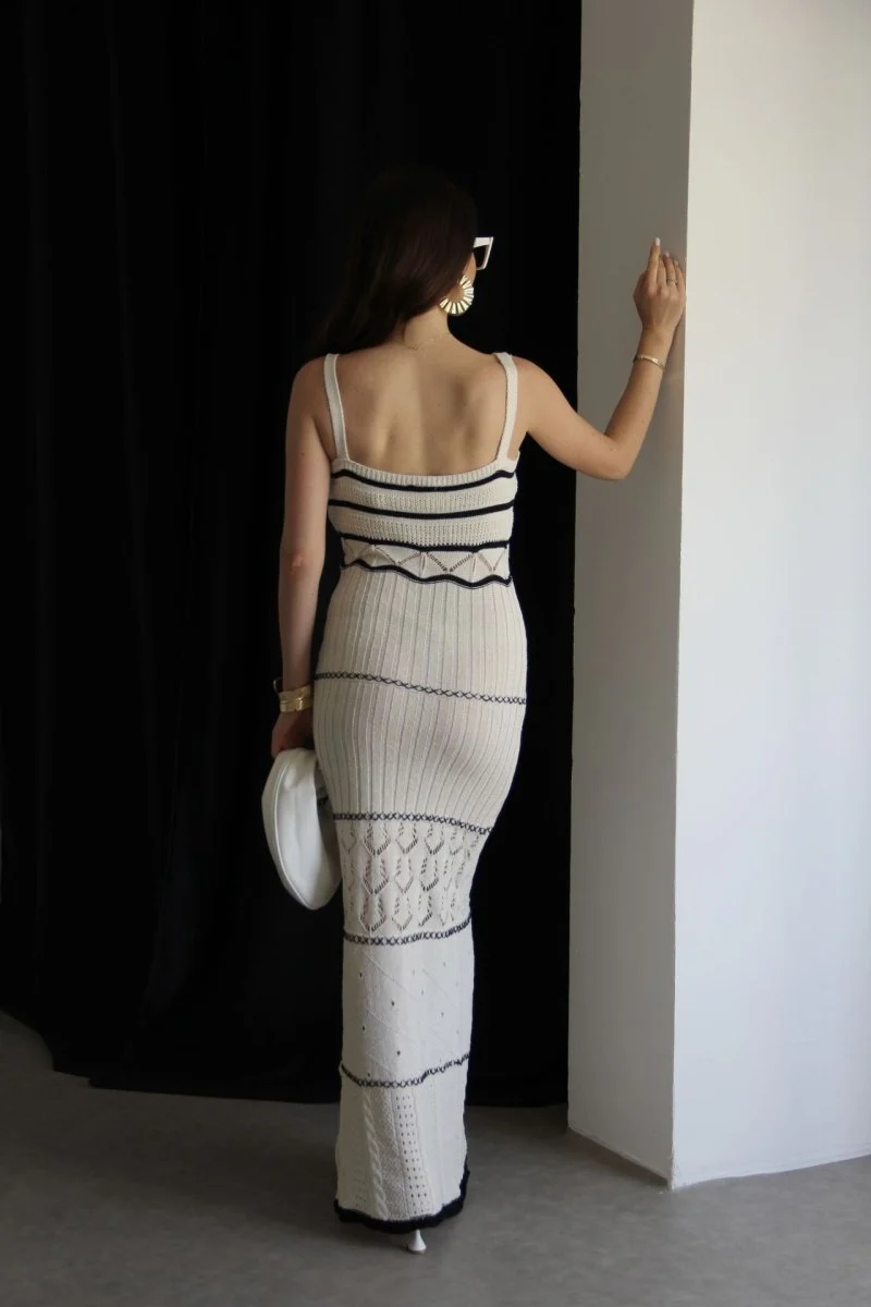 Yadira® | Knitted Maxi Dress With Slit And Cutouts - Image 3