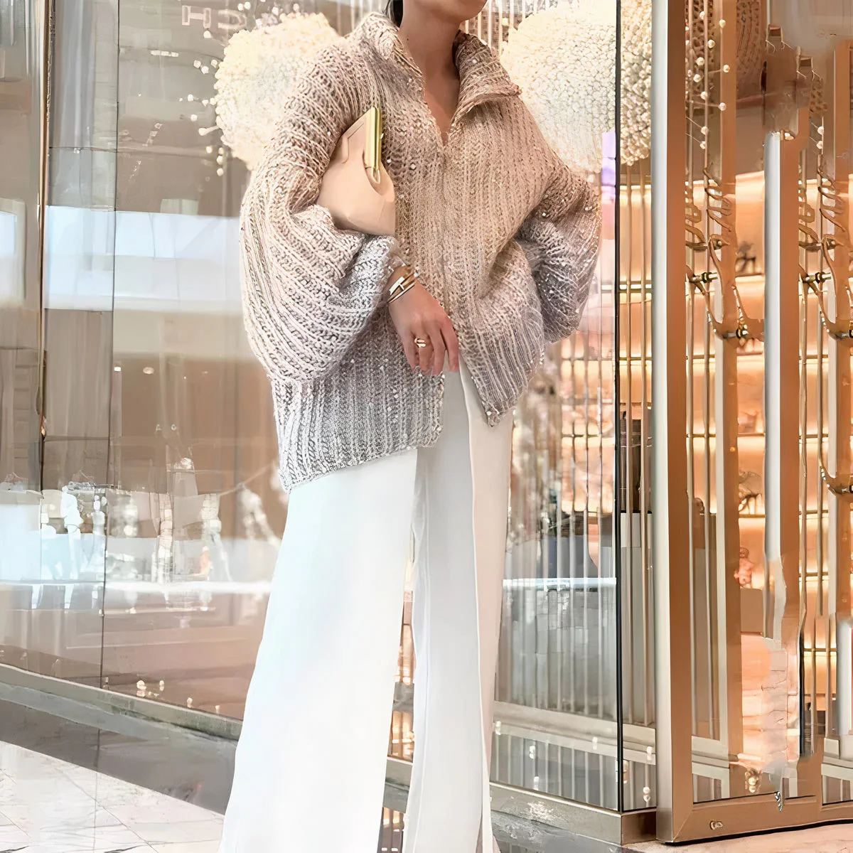 Yadira | Shiny silk sweater - Image 2