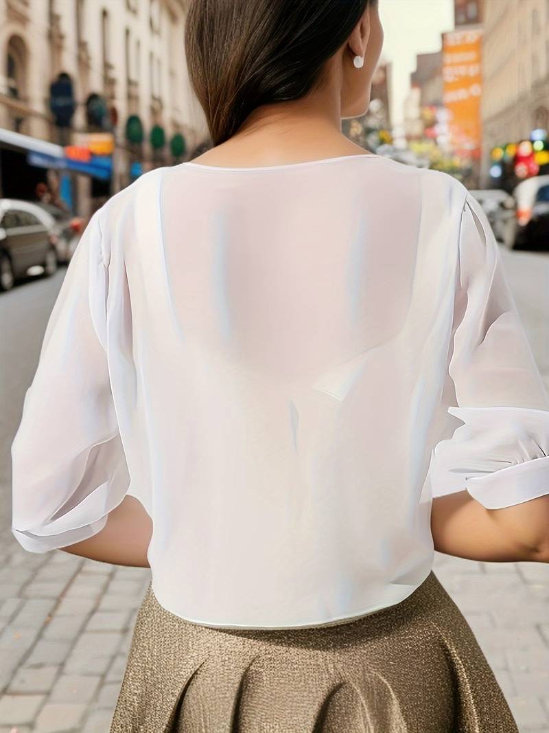 Yamel® | Elegant Open Front Blouse For Women - Image 2