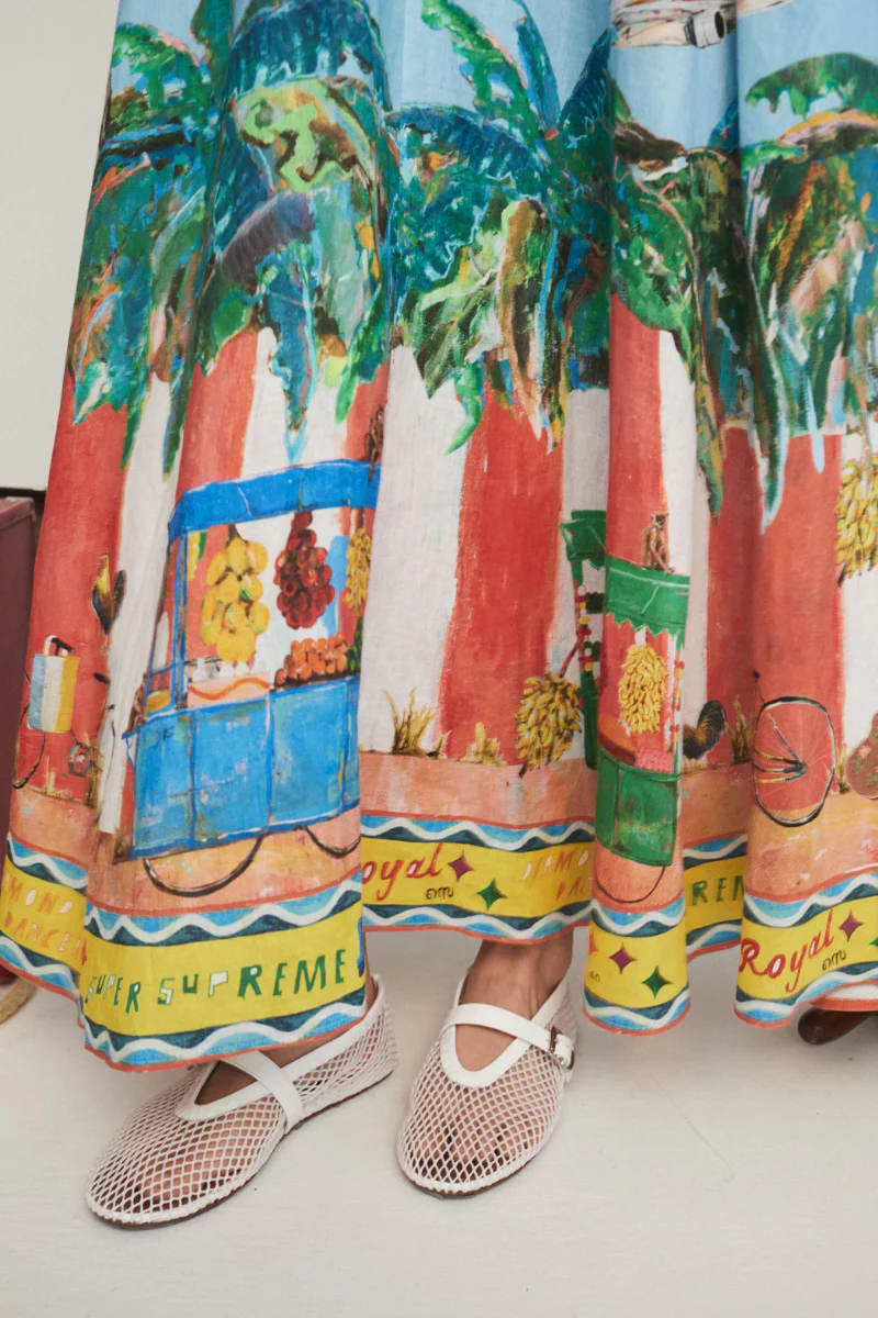 Yamel® | Spaghetti-Graffiti-Print-Maxi Dress - Image 4