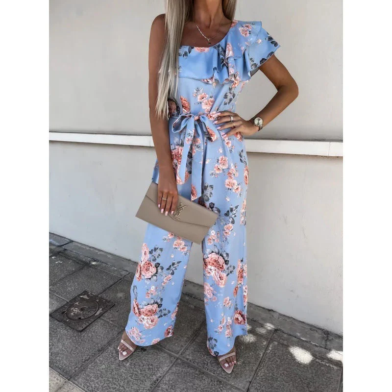 Yamel® | Women'S Floral Print Ruffle Jumpsuit - Image 2